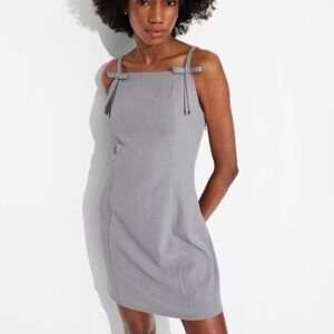Wild fable target sheath mini dress gray tie straps small